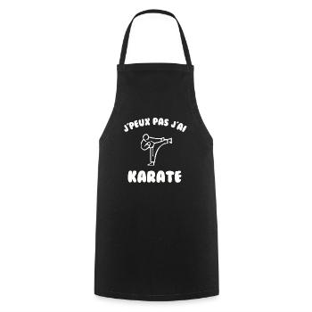 J’peux pas j’ai karaté - Tablier de cuisine - noir - Devant - AI Model Male 185 dark (185cm)