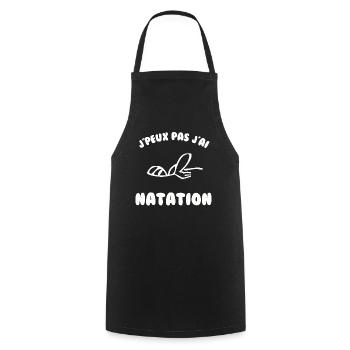 J’peux pas j’ai natation - Tablier de cuisine - noir - Devant - AI Model Male 185 dark (185cm)