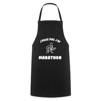 J’peux pas j’ai marathon - Tablier de cuisine - noir - Devant - AI Model Male 185 dark (185cm)