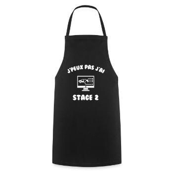 J’peux pas j’ai stage 2 - Tablier de cuisine - noir - Devant - AI Model Male 185 dark (185cm)