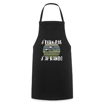 J’peux pas j’ai rando - Tablier de cuisine - noir - Devant - AI Model Male 185 dark (185cm)