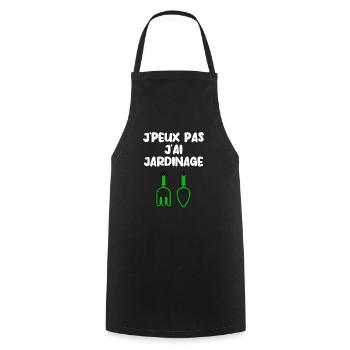 J’peux pas j’ai jardinage - Tablier de cuisine - noir - Devant - AI Model Male 185 dark (185cm)