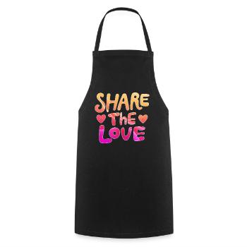 Partagez l’amour - rendez le monde meilleur - Tablier de cuisine - noir - Devant - AI Model Male 185 dark (185cm)