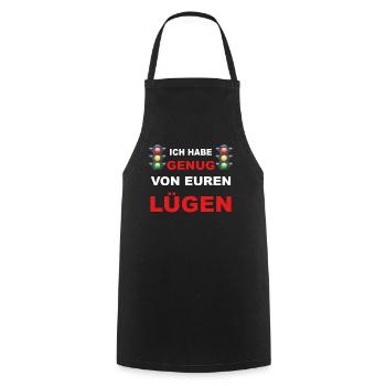 Stoppt die Ampel - ich hab genug von euren Lügen - Kochschürze - Schwarz - Vorne - AI Model Male 185 dark (185cm)