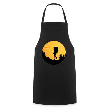 Hiking Clothing Outdoor Backpacking Camping - Cooking Apron - black - Front - AI Model Male 185 dark (185cm)