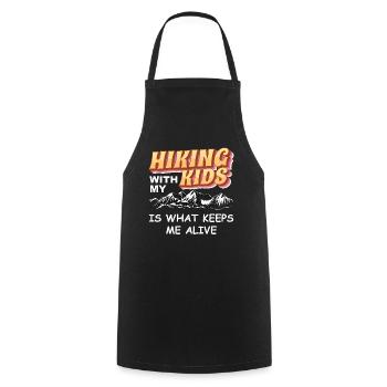 Hiking with my kids keeps me alive - Kochschürze - Schwarz - Vorne - AI Model Male 185 dark (185cm)