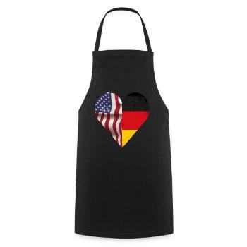 USA Germany Heart - Dual Citizenship Design - Kochschürze - Schwarz - Vorne - AI Model Male 185 dark (185cm)