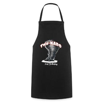 Two-nado Warning 2nd Birthday Tornado Themed Birth - Cooking Apron - black - Front - AI Model Male 185 dark (185cm)