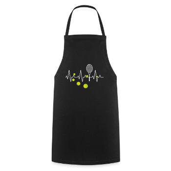 Heartbeat Tennis pour les joueurs de tennis - Tablier de cuisine - noir - Devant - AI Model Male 185 dark (185cm)