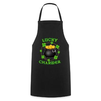 Lucky Charmer St Patricks Day - Kochschürze - Schwarz - Vorne - AI Model Male 185 dark (185cm)