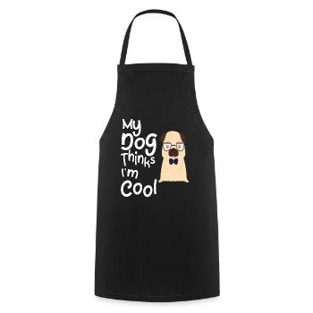 My dog thinks I'm cool - Cooking Apron - black - Front - AI Model Male 185 dark (185cm)