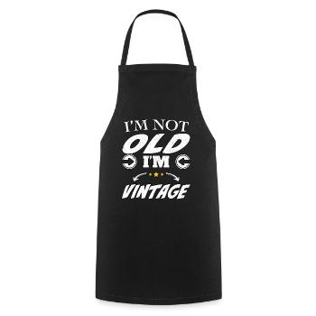 Je ne suis pas vieux, je suis vintage - Tablier de cuisine - noir - Devant - AI Model Male 185 dark (185cm)