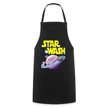 Star Wash - may the foam be with you - Kochschürze - Schwarz - Vorne - AI Model Male 185 dark (185cm)