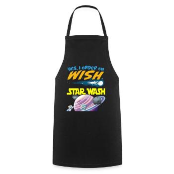 Yes, I order on Wish - Star Wash - Kochschürze - Schwarz - Vorne - AI Model Male 185 dark (185cm)