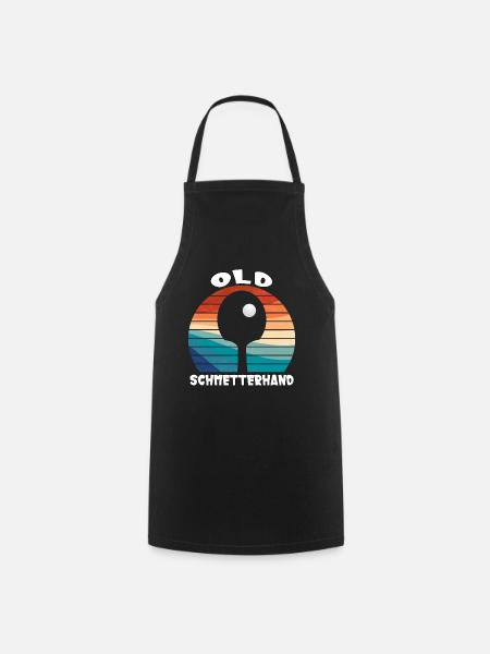Old Schmetterhand Tischtennis Design - Kochschürze - Schwarz