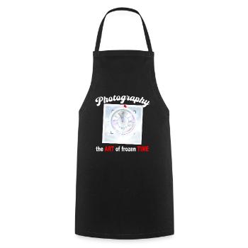 Photography is the art of frozen time - Cooking Apron - black - Front - AI Model Male 185 dark (185cm)