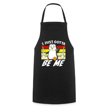 Je dois juste être moi, Pingouin - Tablier de cuisine - noir - Devant - AI Model Male 185 dark (185cm)