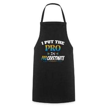 J’ai mis le pro en procrastination - Tablier de cuisine - noir - Devant - AI Model Male 185 dark (185cm)