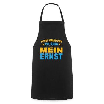 Cela semble sarcastique, mais je suis sérieux - Tablier de cuisine - noir - Devant - AI Model Male 185 dark (185cm)