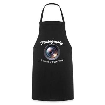 Photography is the art of frozen time - Cooking Apron - black - Front - AI Model Male 185 dark (185cm)