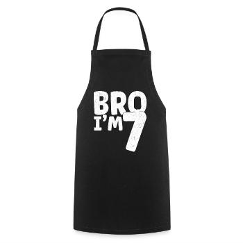 Frère, j’ai sept ans - Tablier de cuisine - noir - Devant - AI Model Male 185 dark (185cm)