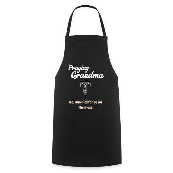 Grand-mère en prière - Betende Oma - Tablier de cuisine - noir - Devant - AI Model Male 185 dark (185cm)