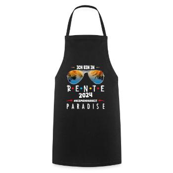 Pension 2024 - never more work - Cooking Apron - black - Front - AI Model Male 185 dark (185cm)
