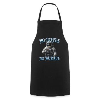 Pas de café, pas de travailleur travaillant sans grain de café - Tablier de cuisine - noir - Devant - AI Model Male 185 dark (185cm)