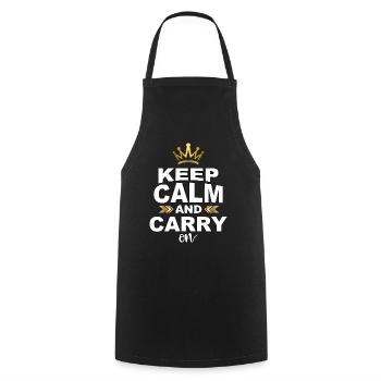 Keep calm and carry on - Kochschürze - Schwarz - Vorne - AI Model Male 185 dark (185cm)