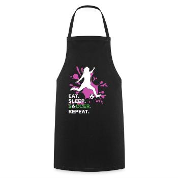 Eat Sleep Soccer Repeat - Soccer Player - Cooking Apron - black - Front - AI Model Male 185 dark (185cm)