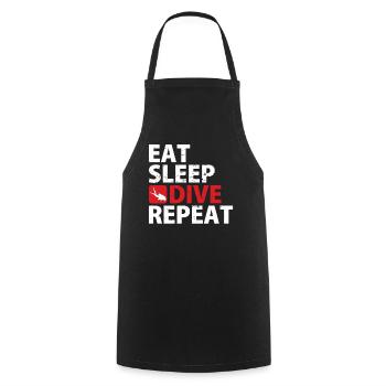 Eat Sleep Dive Repeat - Cooking Apron - black - Front - AI Model Male 185 dark (185cm)