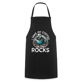 I take my coffee on the rocks - Kochschürze - Schwarz - Vorne - AI Model Male 185 dark (185cm)
