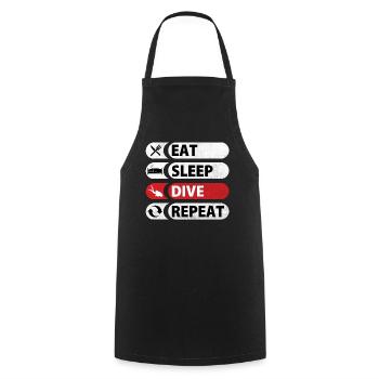 Eat Sleep Dive Repeat - Cooking Apron - black - Front - AI Model Male 185 dark (185cm)