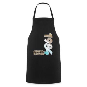 Design de plage en édition limitée de 1984 - Tablier de cuisine - noir - Devant - AI Model Male 185 dark (185cm)
