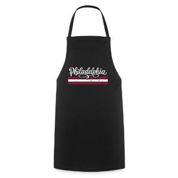Design rétro vintage de Philadelphie - Tablier de cuisine - noir - Devant - AI Model Male 185 dark (185cm)