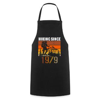 Hiking since 1979, Vintage Geburtstag Geschenk - Kochschürze - Schwarz - Vorne - AI Model Male 185 dark (185cm)
