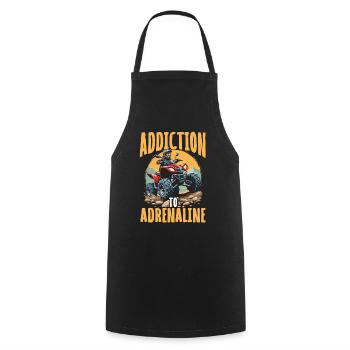 ADDICTION TO ADRENALINE - Quad Biking Adventure - Cooking Apron - black - Front - AI Model Male 185 dark (185cm)