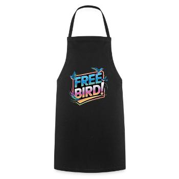 Free Bird - frei wie ein Vogel - Kochschürze - Schwarz - Vorne - AI Model Male 185 dark (185cm)