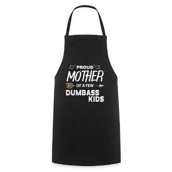 Fière Mère De Quelques Enfants Dumbass Drôle Vintage - Tablier de cuisine - noir - Devant - AI Model Male 185 dark (185cm)
