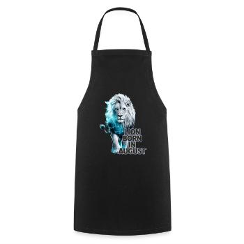 Signe du zodiaque Lion - né en août - Tablier de cuisine - noir - Devant - AI Model Male 185 dark (185cm)
