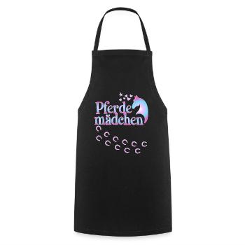 Pferdemädchen - Mädchen liebt Pferde - Kochschürze - Schwarz - Vorne - AI Model Male 185 dark (185cm)