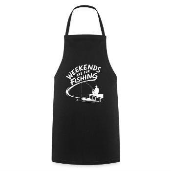 Les week-ends sont consacrés à la pêche - Tablier de cuisine - noir - Devant - AI Model Male 185 dark (185cm)