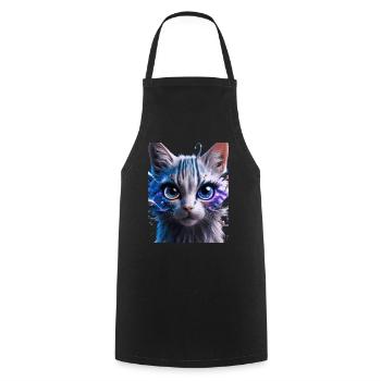 Chat de l’espace - Tablier de cuisine - noir - Devant - AI Model Male 185 dark (185cm)