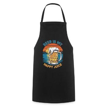 Beer is my happy Juice - Kochschürze - Schwarz - Vorne - AI Model Male 185 dark (185cm)