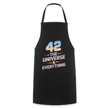 Life Universe Everything 42 Antwort - Kochschürze - Schwarz - Vorne - AI Model Male 185 dark (185cm)