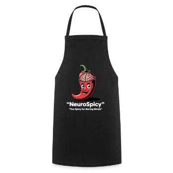 Neuro Spicy – Too spicy for boring minds - Cooking Apron - black - Front - AI Model Male 185 dark (185cm)