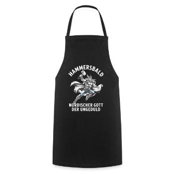 Hammersbald – Dieu nordique de l’impatience - Tablier de cuisine - noir - Devant - AI Model Male 185 dark (185cm)