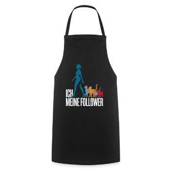 Me & My Followers – Cat Humor Design - Cooking Apron - black - Front - AI Model Male 185 dark (185cm)
