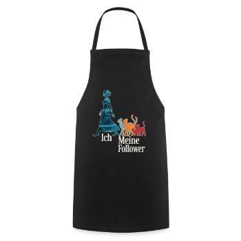 Me & My Followers – Cat Humor Design - Cooking Apron - black - Front - AI Model Male 185 dark (185cm)