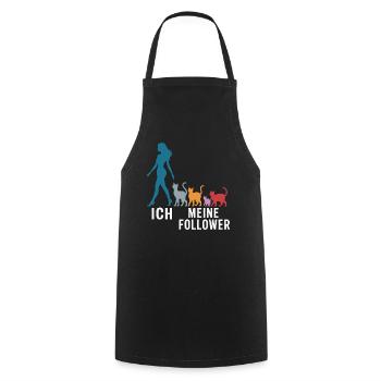 Me & My Followers – Cat Humor Design - Cooking Apron - black - Front - AI Model Male 185 dark (185cm)